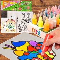 Childrens no-baking glue painting painting paint coloring painting kindergarten hand-made coloring painting diy graffiti set