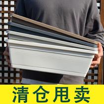 2021 new plastic rectangular flowerpot vegetable artifact family balcony long pot flower slot large thick clearance