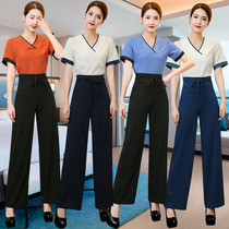 Foot therapy shop hotel massage middle sleeve trousers technician uniform thin health center beautician work clothes women set foot bath