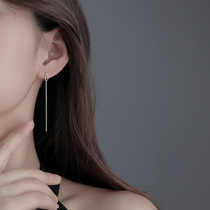 S925 pure silver custom minimalist drop flow Su long earline female temperament personality 100 hitch fashion explicit face slim ear decoration