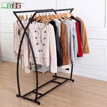 Clothing store display double row hanging rack childrens clothing in the island double barbed womens pajamas landing floor display shelves