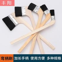 Paint brush elbow with long handle household barbecue pig hair brush industrial glue water brown brush cleaning dust