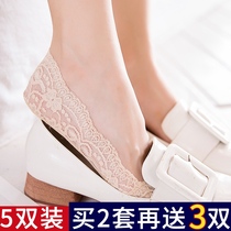Boat socks female lace invisible socks shallow non-slip summer thin socks summer ins tide does not fall