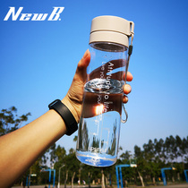 Large capacity portable sports water cup plastic fitness kettle outdoor men and women students simple water bottle summer anti-fall