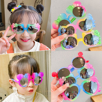 Children Rainbow Sunglasses Sunglasses Cartoon Gradient Color Cute Male Treasure Woman Treasure Sunscreen UV glasses dont hurt your eyes