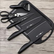 Household kitchen knife Cutting board 2-in-1 auxiliary food knife set Fruit cutting knife Cutting board Kitchen special chef knife dormitory