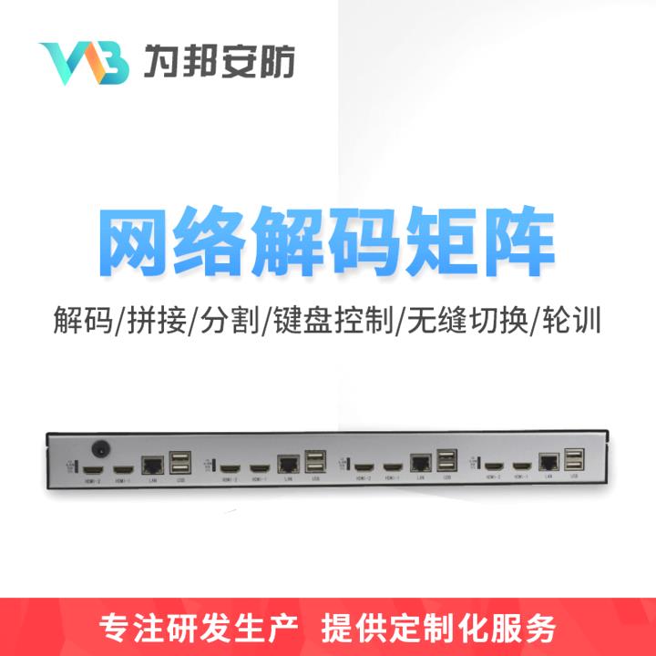 4-Screen H.265 Network Decoding Matrix Digital Matrix Supports Haikang Dahua Hybrid Monitoring Video Decoder