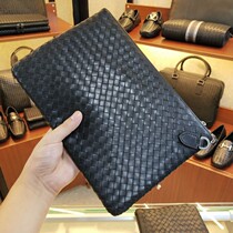 BV WHQN MAQH Handbags Mens leather handbag Woven Hand Grip Bag Clips Baotou Layer Bull Leather Envelope Wave