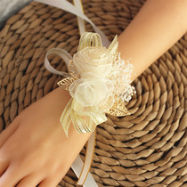 Bridesmaid bride wrist flower sister group hand flower corsage senior sense Korean style Forest Super fairy wedding dress rose bracelet