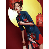 Cheongsam national tide 2021 new summer retro Chinese style small man young fried street girl modified dress
