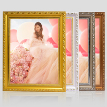 3098 solid wood European photo frame a3 A4 10 12 16 18 20 inch wedding dress photo hanging wall children's table