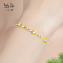 999 gold bracelet female 24K pure gold bracelet double layer jewelry pure gold Valentines Day gift to girlfriend