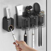 Toothbrush shelving free of punch tooth cup toothpaste hanging wall type rack toilet wall-mounted storage case tooth cylinder suit