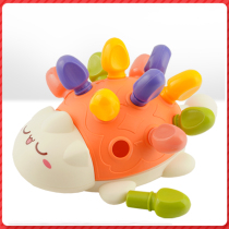 Childrens early education puzzle concentration training baby hand finger fine movement hedgehog nail insert toy 1-3 years old