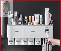Japanese-style toothbrush holder set no hole brushing brush Cup mouthwash Cup squeeze toothpaste artifact toothbrush cup wash bathroom set
