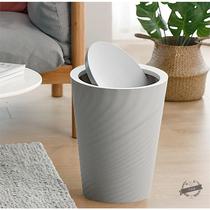 Toilet trash can household covered high-end small office paper basket rocker lid bathroom pull-out basket