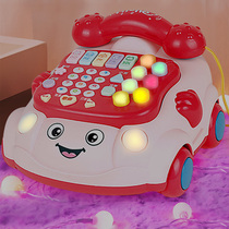 Childrens toy telephone simulation landline car function puzzle early education male and female baby Music light mobile phone