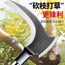 Sickle agricultural cutting grass knife Outdoor chopping wood chopping wood with small sickle with long handle double chop and cutting grass weeding knife to be imported