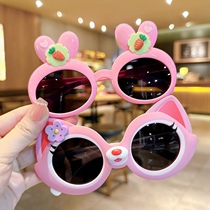 New Little Rabbit Carrot Children Sunglasses Girl Kawoi Styling Cartoon Glasses Baby Sunscreen Sunglasses