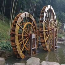 Outdoor water truck size anti-corrosion wooden landscape water tank water wheel piece bicycle customization