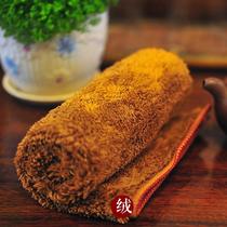 Purple sand pot special wiping pot cloth(Tiantian)tea rice square Chinese style plush tea towel absorbent thickening pot towel wipe