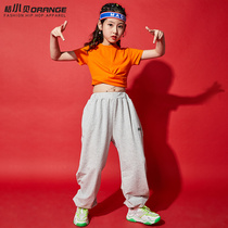 Girls Jazz Dance Set Hip Hop Pants Crop Top Kids Girls Catwalk Trend Hip Hop Two-Piece Costume