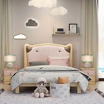 ABC youth childrens bed solid wood bed bed bed teenagers original wooden bed cute cat store same model