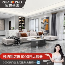 Crown beads tile modern simple living room floor tiles full cast glaze 800x800 gray non-slip wear-resistant floor tiles 80965