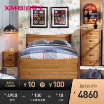 Ximengbao Furniture Children 1 2_1 35_1 5 m bed American all solid wood pine bed_Global Travel