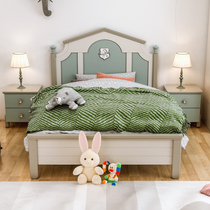 Fufu solid wood childrens bed 1 2 m princess bed 1 5m single log paint-free men and womens youth childrens room