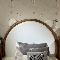 (Wu Jiang) A- OK loves single bed children's bed Finnish pine water paint bear ear 1 35 m single bed