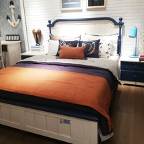 Pro Castle Aegean series Mediterranean solid wood single bed boy style KCP05