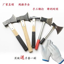 Axe iron handle axe woodworking axe small axe chop bones chop wood household small axe forging reinforced axe hardware tools