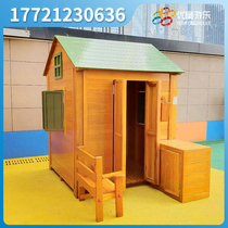 Custom kindergarten indoor wooden slide outdoor large combination climbing ladder childrens play house small house wooden house