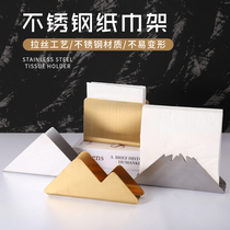 Stainless steel Western food tissue holder Golden tissue bar KTV countertop napkin cafe hotel tissue holder