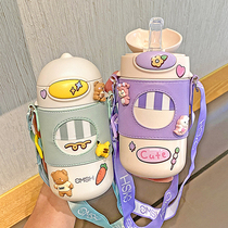 Childrens water Cup girl thermos cup baby sippy cup kindergarten kettle pupils go out to carry drinking cup