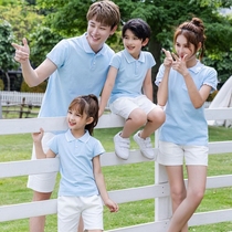 Parent-Child clothing summer clothing 2021 New Tide a family of three and four polo foreign style T-shirt mother female mother and child clothing fried Street