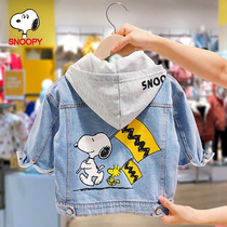 Snoopy Snoopy counter boys and girls denim coat children autumn clothes 2021 New Baby jacket