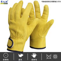 Pure sheepskin driver labor protection gloves labor insurance non-slip soft and comfortable electric welding full skin anti-hot soft leather flexible argon arc welding
