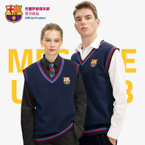 Barcelona Football Club official goods Barcelona new Tibetan blue winter knitted vest sweater cotton vest