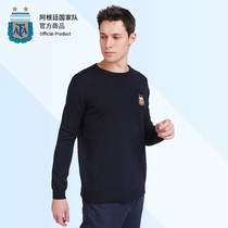 Argentina National team merchandise mens long sleeve knitwear Messi fans round neck sweater dark winter New