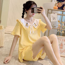 Pajamas Summer Pure Cotton Short Sleeve Clothing Pineapple Princess Wind Two Pickup Cotton Household Clothes