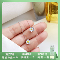 S925 silver pin small fresh and cute flower ear line 2021 New wave small mini ear hanging ear decorated female 3251