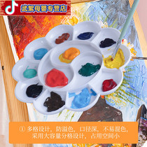 Palette plate Plum-shaped pigment plate Kindergarten special Chinese painting gouache watercolor acrylic professional art painting plate