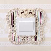 Switch Protective Sheath Switch Patch Wall Sticker Home Cloth Art Socket Sticker Creative Han Style Brief Modern Eurostyle Decoration Sticker