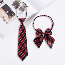 Striped red tie boys primary and secondary school students female collar flower school uniform kindergarten bow tie childrens shirt accessories