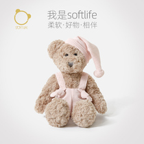 SoftLife Baby Pacify Doll Girl Baby Boy Doll With Sleeping Toy Small Bear Plush Doll Gift