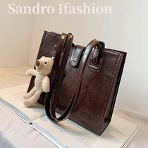 Sandro Ifashion retro bag Women large capacity 2021 new portable shoulder tote bag mobile phone