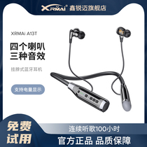 (4 speakers heavy bass) can listen to 100 hours of halter neck bluetooth headset endurance super long sports neck hanging wireless typec charging high-end game noise reduction mens 2021 new model