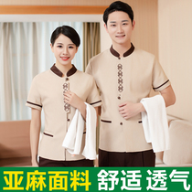 Hotel room cleaning work clothes female summer short sleeve property cleaner cleaner aunt long sleeve suit male